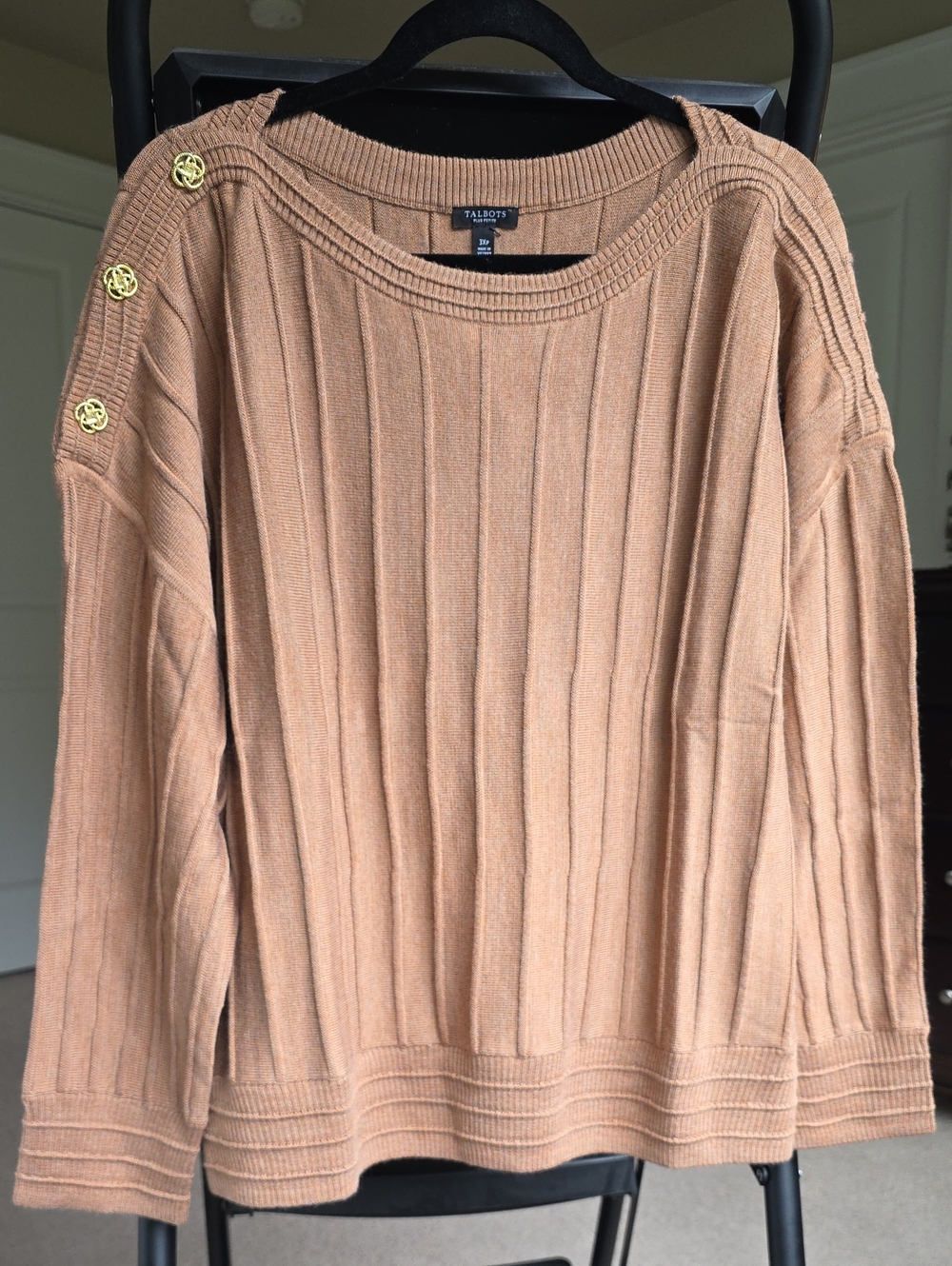 NWT Talbots Radiating Rib Boatneck Sweater Jasper 3XP